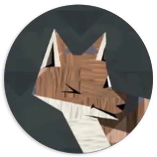 😉 raposa, animal, vida selvagem, geométrico, adesivo, ilustração, desenho animado telegram sticker