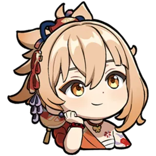 😇 Yoimiya Genshin Impact jeu vidéo, personnage, animé, mignon, sourire, Yoimiya, Genshin Impact whatsapp sticker