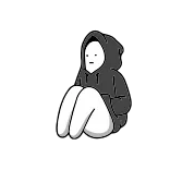 🥺 bonhomme allumette, sweat à capuche, monochrome, simple, abstrait, dessin animé telegram sticker