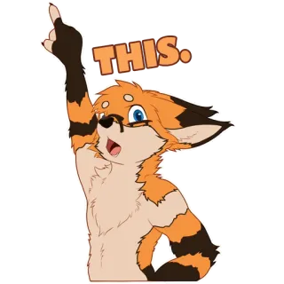 🦊 THIS. rubah, kartun, gestur, menunjuk telegram sticker