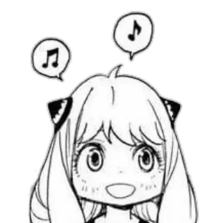 😆 Anya Forger Spy x Family anime, manga, spy x family, anya forger, cute, music telegram sticker