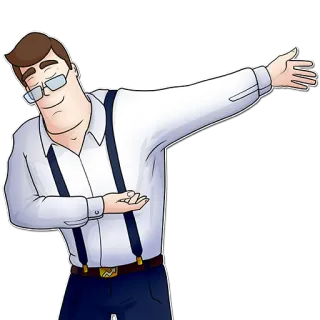 😌 Mann, Dab, Pose, Cartoon, Büro, Person telegram sticker
