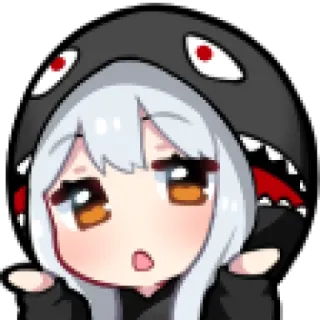 🤷‍♂ アニメ, 可愛い, サメ, カワイイ, ステッカー, ちび, 漫画 telegram sticker