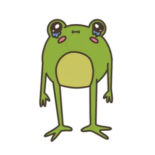😢 лягушка, грустный, плачет, мультфильм, зеленый telegram sticker