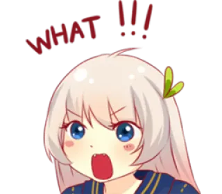 😳 WHAT !!! anime, gadis, terkejut, seru, kartun telegram sticker