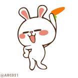 🕺 кролик, морковь, милый, животное, мультфильм whatsapp sticker