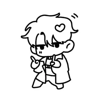 ❤️ heart, middle finger, cute, cartoon, chibi whatsapp sticker