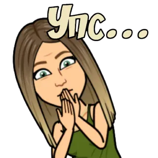 🙊 Упс... desenho animado, mulher, ops, desculpa, erro whatsapp sticker