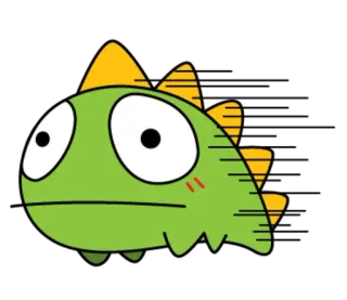 😓 Мультфильм, Динозавр, Монстр, Милый, Зеленый, Каваий, Животное telegram sticker