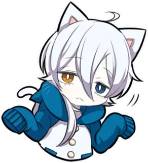 👐 Anime, Kot, Słodki, Postać, Manga telegram sticker