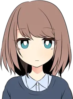 😐 chica anime, personaje de dibujos animados, femenina, arte digital telegram sticker