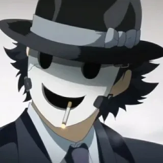 🚬 Anime, Personaje, Máscara, Fumando, Cigarrillo, High-Rise Invasion telegram sticker