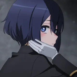 😕 Anime, Mädchen, Charakter, Handschuhe, Porträt telegram sticker