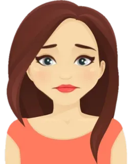 😟 Cartoon, Traurig, Frau, Mädchen, Ausdruck, Melancholie whatsapp sticker