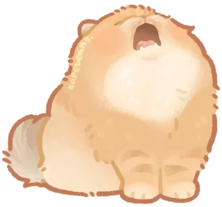 🐾 karebeans 犬, 可愛い, 動物, ペット, 漫画, ポメラニアン, 愛らしい telegram sticker