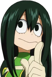 😏 Tsuyu Asui My Hero Academia Anime, Dibujo animado, Personaje, Tsuyu Asui, My Hero Academia telegram sticker