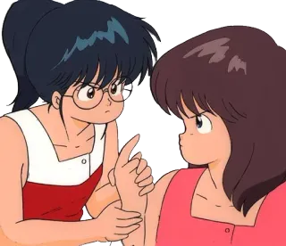 💪 애니메이션, 소녀, 논쟁, 싸움, 격투 telegram sticker