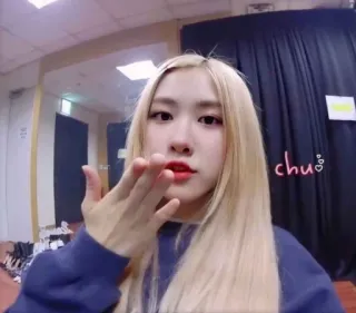 🌸 chu kpop, rosa, bacio whatsapp sticker
