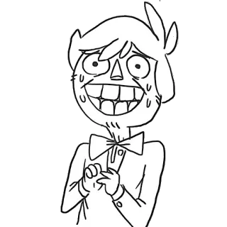😅 만화, 캐릭터, 그림, 남자, 불안, 미소, 땀 telegram sticker