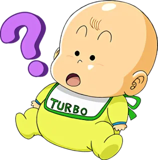 👶 TURBO em bé, câu hỏi, hoạt hình, dễ thương, turbo telegram sticker