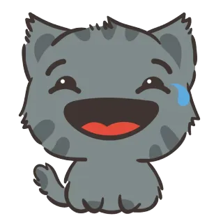 🐱 cat, emoticon, happy, cute, animal, cartoon, sticker telegram sticker
