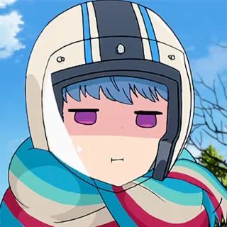 😐 Anime, Mangá, Personagem, Capacete, Cachecol, Fofo telegram sticker