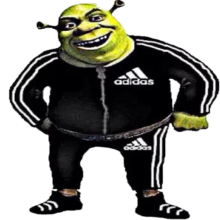 😄 Shrek Shrek, Adidas, orco, divertente, meme, personaggio telegram sticker