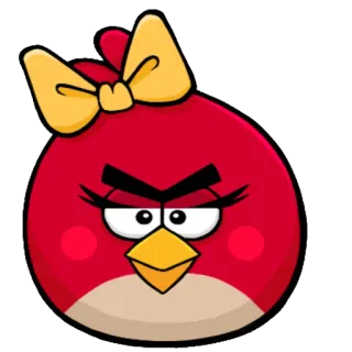 👩 Stella Angry Birds Angry Birds, птица, красный, мультфильм, Стелла, игра, наклейка telegram sticker