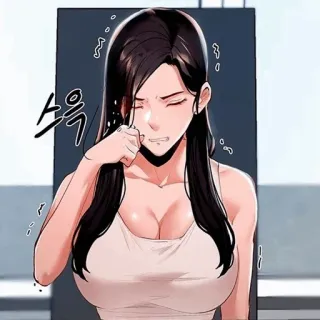 🌒 woman, anime, crying, busty, webtoon telegram sticker
