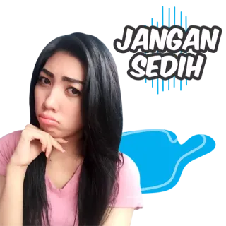 😳 JANGAN SEDIH traurig, Frau, Indonesisch, nicht traurig sein telegram sticker
