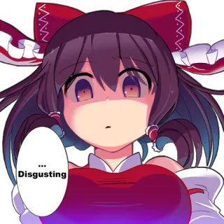 😨 Disgusting anime, girl, disgusted, touhou project telegram sticker