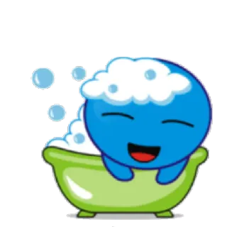 🛀 ванна, пузыри, мультфильм, чистый, счастливый, релаксация telegram sticker