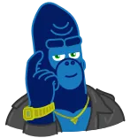 🧠 Gorila, Desenho animado, Animal, Personagem, Ouro, Jóias, Macaco telegram sticker