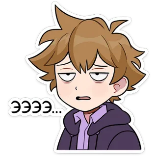 ⭐ Ээээ... Anime, Kreskówka, Znudzony, Zmęczony, Śpiący, Rosyjski, Dymek telegram sticker