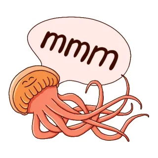 🤨 mmm 水母, 海洋生物, 海洋, 海洋生物, 可爱, 贴纸, 卡通 telegram sticker