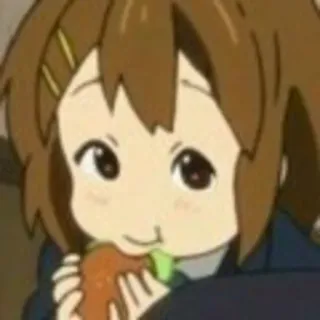 😋 Anime, Ragazza, Mangiare, Carino, Hamburger, Cartone animato whatsapp sticker