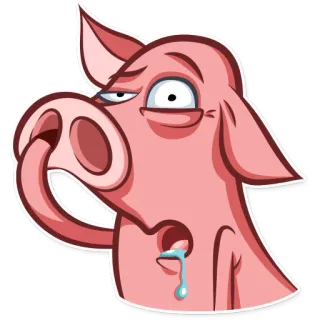 😟 Schwein, Cartoon, Tier, Sticker telegram sticker
