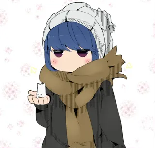 😗 Anime, Fofo, Inverno, Cachecol, Chapéu, Chibi telegram sticker
