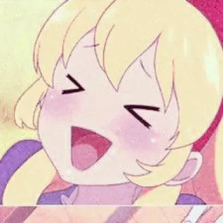 🍓 Anime, Lucu, Senang, Rambut pirang, Kartun telegram sticker