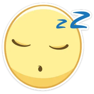 💤 Эмодзи, Спящий, Сонный, Лицо, zzz, Желтый, Спокойный telegram sticker