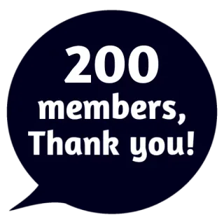 ❤ 200 members, Thank you! mitglieder, danke, feier, community whatsapp sticker
