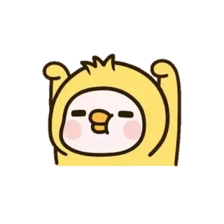 🙌 cute, cartoon, duck, animal, yellow telegram sticker