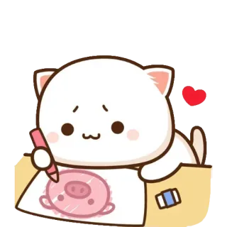 🖌 kucing, gambar, babi, lucu, kartun telegram sticker