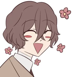 🥰 Animé, Manga, Dessin animé, Joyeux, Fleurs, Gai telegram sticker