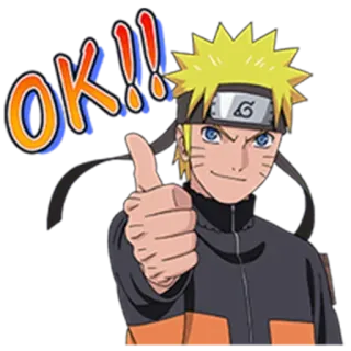 👍 Naruto OK!! anime, manga, naruto, thumbs up, ok telegram sticker