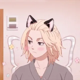 🐱 Anime, Orecchie da gatto, Carino, Manga, Personaggio, Kawaii telegram sticker