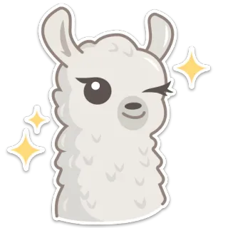 😉 lạc đà không bướu, động vật, nhãn dán, dễ thương, hoạt hình, nháy mắt telegram sticker