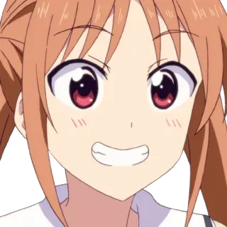 👩 Anime, Garota, Sorriso, Desenho animado, Feliz telegram sticker