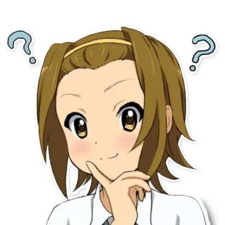❓ anime, ragazza, domanda, pensando, cartone animato, carino whatsapp sticker
