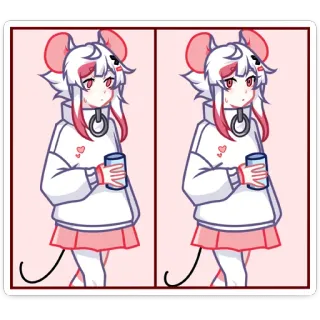 😐 Anime, Topo, Carino, Cartone animato, Ragazza, Kawaii whatsapp sticker